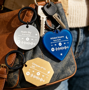 Llavero de metal personalizado al por mayor <span class=keywords><strong>con</strong></span> código musical, placa de canción, etiqueta de música <span class=keywords><strong>Spotify</strong></span>, nombre de canción y artista, ideal como regalo - Product Image 2