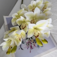Fleur artificielle en latex de grande taille, Cymbidium, pour la décoration, vente en gros, fausse fleur d'orchidée, arrangement floral pour mariage