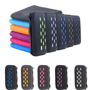 Serviette en polyester tissé de couleur unie à séchage rapide, pliable, idéale pour le yoga, le cyclisme, les activités de plein air et les voyages - Product Image 1