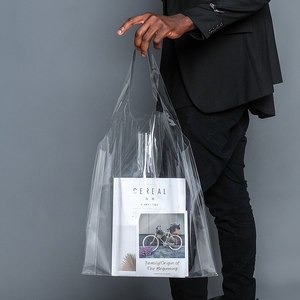 Factory Price Custom Fashion <strong>Handbag</strong> Shopping Transparent <strong>Clear</strong> Plastic PVC Tote Bags - Product Image 5