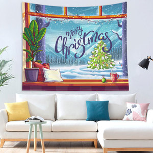 <span class=keywords><strong>Tapisserie</strong></span> Murale Décorative Série Noël en Velours Pêche Style Nordique Abstraction Géométrique pour Décoration de Chambre - Product Image 2