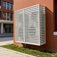 Cache-climatiseur double lamelle en aluminium, résistant à la pluie, pour une circulation optimale de l'air, protection personnalisée pour unité à double lame