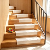Ensemble de tapis d'escalier décoratifs modernes autocollants, résistants aux taches, en polyester, pour escaliers intérieurs