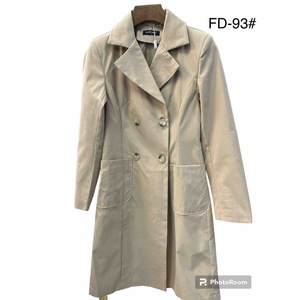 Trench da Donna HDJ Beige Doppiopetto Lungo Casual Autunnale Antivento a Maniche Lunghe con Colletto a Risvolto - Product Image 2