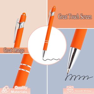 Stylo à bille promotionnel à couverture souple en métal caoutchouté, stylet tactile en aluminium avec logo et nom gravé sur mesure - Product Image 2