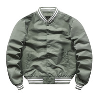 Blouson Bomber Unisexe de Haute Qualité Écologique Style Décontracté Collège Formel Tissu Toile Teint Uni Saison Automne Service OEM