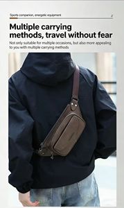 Bolso de Hombro de Nylon para <span class=keywords><strong>Hombre</strong></span>, Primavera 2026, Diseño Moderno con Cierre de Cremallera y Estampado, Hecho en China - Product Image 2