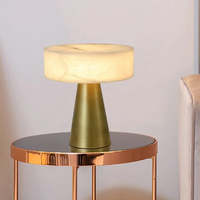 Lampe de table LED moderne et simple en albâtre espagnol et cuivre, lumière blanc chaud, AC 220V, éclairage décoratif pour la maison