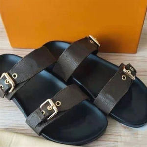 Sandales décontractées <span class=keywords><strong>de</strong></span> <span class=keywords><strong>luxe</strong></span> à imprimé <span class=keywords><strong>de</strong></span> créateur pour femmes, mules plates à boucle métallique pour la plage et l'extérieur, idéales pour l'été, l'automne et l'hiver - Product Image 2