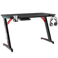 2024 Cool Bureau de jeu de course en forme de L en ébène noir multifonctionnel avec table de rangement élégante pour les joueurs