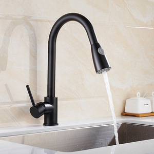 <span class=keywords><strong>Robinet</strong></span> de <span class=keywords><strong>cuisine</strong></span> et salle de bain en acier inoxydable 304, monocommande, avec douchette extractible, monotrou, 2 modes de pulvérisation, certifié CE, anti-éclaboussures - Product Image 1