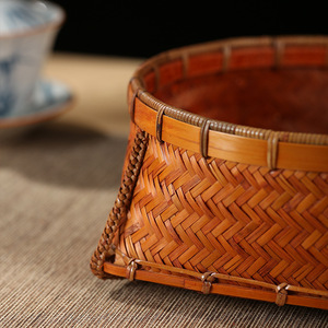 Handmade <b>Bamboo</b> Woven Basket Polygon Shape Storage <b>Container</b> For Living Room Food Serving And Snack Holding - Product Image 4