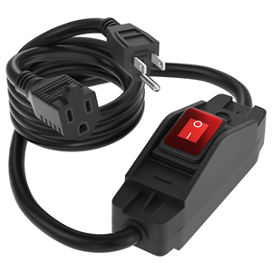 UL 인증 125V 15A 헤비 듀티 야외용 3구 전원 연장 코드 방수 8피트 14 AWG 온오프 LED 인라인 전원 스위치 - Product Image 1