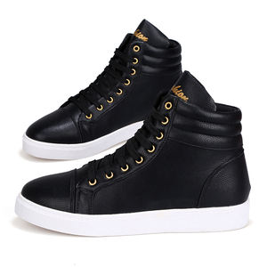 Scarpe da ginnastica Unisex alte bianche nere Casual stivaletti taglia 35-45 con lacci in microfibra per <span class=keywords><strong>uomo</strong></span> donna - Product Image 6