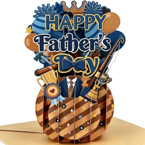Tarjeta Pop-up Personalizada de Papel para el Día del Padre, Regalo para Papá, Esposo, Hijo, Cualquiera, 5" x 7", con Sobre y Etiqueta para Notas - Product Image 1