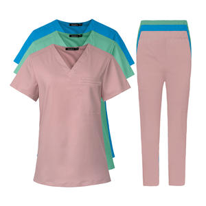 Hospital Diseño Personal Mujeres Médico Scrubs Uniformes Manga Corta Tops Médico Enfermera Scrubs - Product Image 1