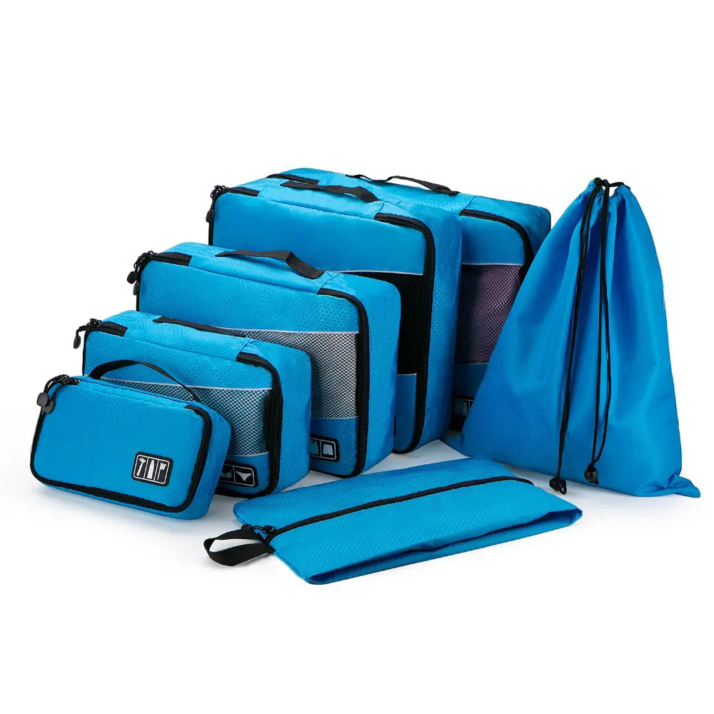 Personalizado de viaje impermeable bolsas de almacenamiento conjunto de 3 en 1 4 en 1 Conjunto 6 en 1 traje de ropa bolsa de almacenamiento en stock