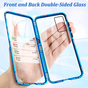 Pour <span class=keywords><strong>Huawei</strong></span> <span class=keywords><strong>P40</strong></span> cadre en métal avant et arrière en verre trempé étui de protection complet du corps étui à adsorption magnétique - Product Image 4