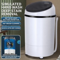 Mini lave-chaussures portable 3,6 kg avec brosses et fonction 360° °   Lumière bleue pour la maison et le dortoir