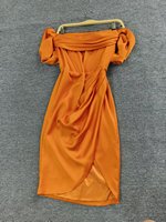 Dernières pièces en stock : Robe décontractée mi-longue sexy à épaules dénudées pour femmes, style européen et américain, en liquidation