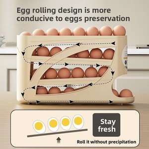 Slide-style <b>Egg</b> <b>Storage</b> Box Refrigerator Side Door Organizer Food-grade PP <b>Egg</b> Holder Kitchen Keeper - Product Image 2