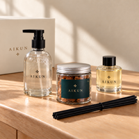 AIKUN Ensemble de diffuseurs de parfum et bougies parfumées personnalisées OEM, respectueux de la sécurité et de l'environnement, pour un cadeau de pendaison de crémaillère