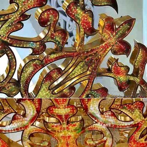 Grand lustre en cristal doré pour le plafond de l'hôtel Vi - Product Image 3