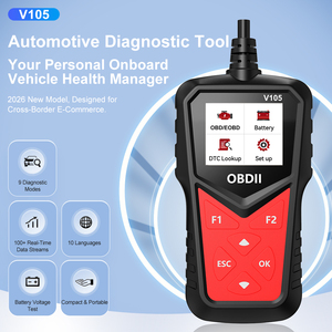 เครื่องมือตรวจสอบข้อบกพร่องยานยนต์ V105 OBD2 พร้อมจอ LCD รับประกัน 1 ปี เครื่องมือยานยนต์ V105 - Product Image 2