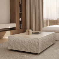 Table basse en pierre calcaire personnalisée Newstar Nordic, design moderne minimaliste, bloc solide cylindrique, table d'appoint en pierre naturelle