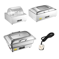 Chauffe-Plats Électrique Professionnel en Acier Inoxydable 201 pour Buffet – Ensemble Chauffe-Plats et Réchaud de Service Alimentaire