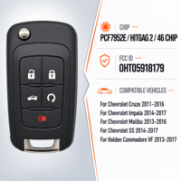 Clé de remplacement pour véhicule OHT05918179 pour Chevrolet Cruze Impala Malibu Holden Commodore PCF7952E 315MHz 433MHz 5 boutons