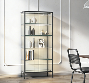 <span class=keywords><strong>Vitrina</strong></span> de Exhibición de Vidrio con Perfil de Aluminio Personalizable, con Luces LED, Elegante Exhibidor para el Hogar, Sala de Estar u Oficina - Product Image 2