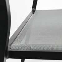 Chaise de jardin en acier empilable, chaise de piscine imperméable, chaise de côté de piscine, chaise en tissu textilener d'extérieur