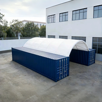 Abri Conteneur Monopoutre à Installation Rapide C4020 12m x 6m x 3.9m, Auvent Portable en Acier Sans Mur d'Extrémité pour Stockage sur Site