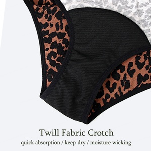 High-waisted Leopard-print Bow Eco-Friendly 4 Layer Cotton Soft Smooth Leak Proof Teen for <b>Panties</b> - Product Image 2