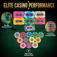 Keripik Poker Keramik EPT Profesional Cetak Warna Penuh Kelas Kasino 39mm10g Permukaan Bertekstur untuk Permainan Turnamen