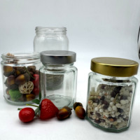Stoples Kaca Persegi Anti Bocor 260ML untuk Kacang, Permen, Cokelat, Teh, dan Biji Kopi