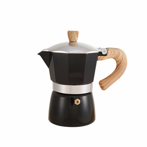 Bestseller di Fabbrica: Caffettiera Moka in Alluminio Stile Italiano con Manico Effetto Legno, Design Minimalista Casual, Stile Europeo per Caffè Filtro - Product Image 1