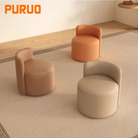 Fauteuil de salon au design italien, moderne, en velours et cuir PU, fauteuil de détente pour hôtel, appartement, villa, canapé rond