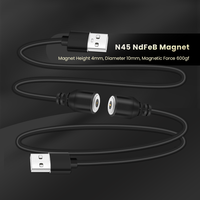Connecteur magnétique rond mâle et femelle 12V 2A Câble magnétique USB Pogopins de charge
