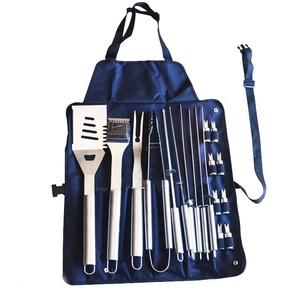 Juego de 14 Utensilios para Asar al Aire Libre, Accesorios para <span class=keywords><strong>Barbacoa</strong></span>, <span class=keywords><strong>Kit</strong></span> de Parrilla con Delantal, Venta al Por Mayor de Fábrica - Product Image 2