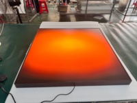 LUZ Lampe LED Coucher de Soleil, Boîte lumineuse murale LED noire style Art Déco abstrait, Cadre en aluminium, Contrôle par application, Variateur à bouton, Écologique, Facile à installer