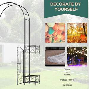 DB, gran oferta, arco de jardín de Metal de 7 ', puerta de enrejado, arco de jardín, vides trepadoras para fiesta y decoración de ceremonia de boda - Product Image 5