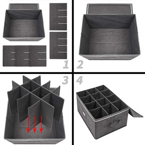 Cajas <span class=keywords><strong>de</strong></span> Almacenamiento <span class=keywords><strong>para</strong></span> <span class=keywords><strong>Copas</strong></span> con Divisores, Organizador <span class=keywords><strong>de</strong></span> <span class=keywords><strong>Copas</strong></span> <span class=keywords><strong>de</strong></span> Vino Apilable con Tapa Rígida, OEM ODM <span class=keywords><strong>para</strong></span> Compradores Mayoristas - Product Image 4