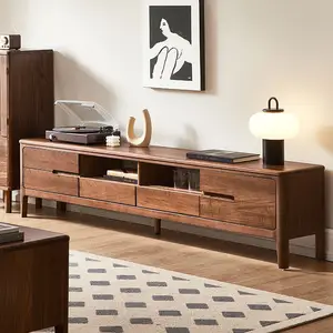B5086 Hot selling living room tv cabinet black walnut simple modern solid wood tv stand table