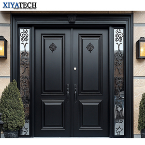 XIYATECH Moderne Prix Raisonnable <span class=keywords><strong>Modèles</strong></span> Classique Fantaisie Extérieur Porte <span class=keywords><strong>De</strong></span> Sécurité <span class=keywords><strong>D</strong></span>'<span class=keywords><strong>entrée</strong></span> En Fer Forgé Avec Verre - Product Image 1