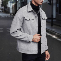 Veste décontractée pour homme, style sport et affaires, manteau d'automne et d'hiver, col montant, simple boutonnage, en laine, revers croisés, pour les États-Unis et l'Europe