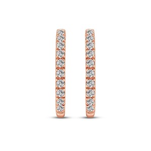 Modernos Pendientes de Aro con Diamantes Cultivados en Laboratorio de Corte Redondo para Mujer, Color VVS VS EF, Plata de Ley 925, Oro de 10KT 14KT 18KT, Joya de Lujo - Product Image 2