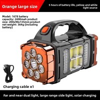 Lampe torche solaire portable avec batterie externe LED rechargeable par USB, étanche IP65, 1000+ lumens pour le camping, la pêche et la recherche