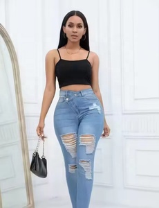 Nuovi <span class=keywords><strong>Jeans</strong></span> Trendy da <span class=keywords><strong>Donna</strong></span> a Vita Media, Stile Casual Streetwear con Look Denim Sbiadito e Strappato, Adatti per Stili Autunnali e Invernali. - Product Image 6
